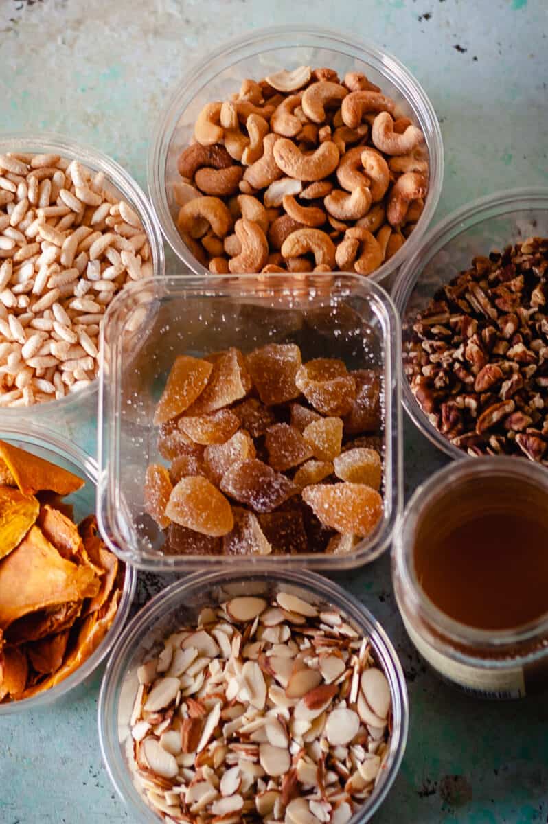 小米，腰果，山核桃，米浆，姜糖