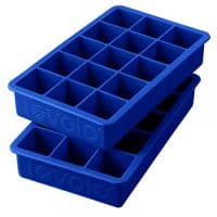 托沃洛完美的立方体冰模具托盘，坚固的硅胶，褪色，1.25“立方体，一套2，层蓝色