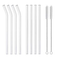 Hiware Reusable Glass Drinking Straws - 10