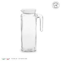 Bormioli Rocco玻璃Frigoverre水壶与密封盖(1升):透明水壶与密封，容易倒嘴和处理-水，果汁，冰咖啡和冰茶