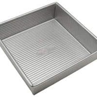 美国Pan Bakeware Square Cake Pan，8英寸，非克快乐和快速释放涂料，在美国制造，由镀铝钢制成